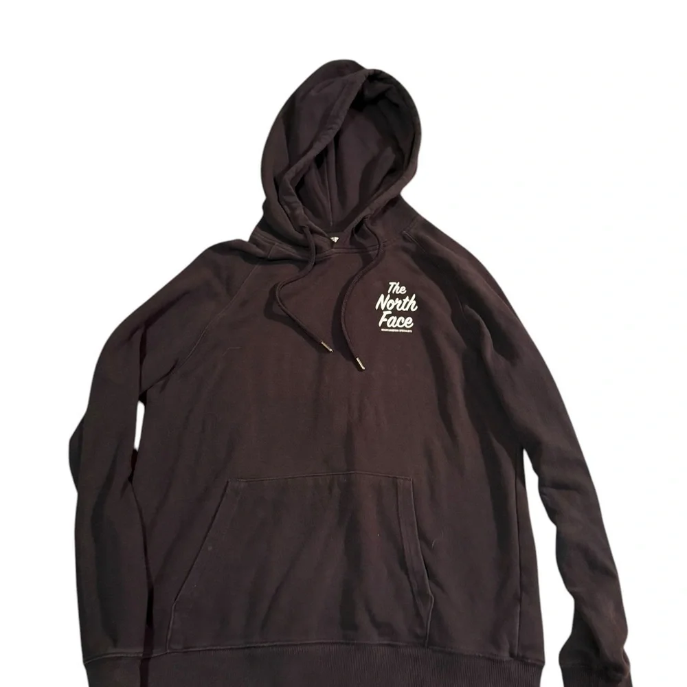The North Face black hoodie with white mountain graphic #outdoor Small - Picture 1 of 7